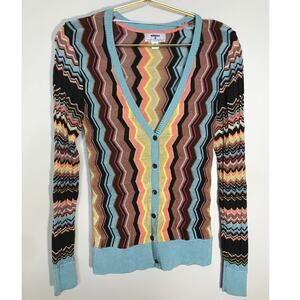 Missoni X Target Cardigan Sweater XS Multicolor Chevron Print